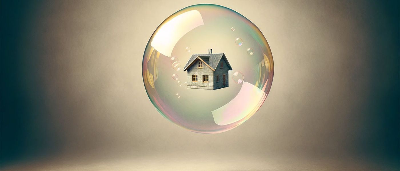 Blase mit einer Immobilie